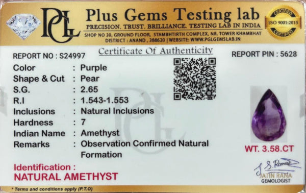 Natural Pear Amethyst