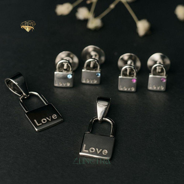 Love" Padlock Pendant set