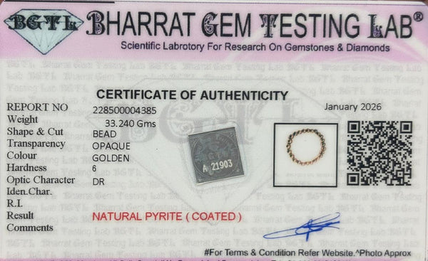 Gemstone Bracelet Polished Pyrite ( Money Magnet Pyrite Bracelet)