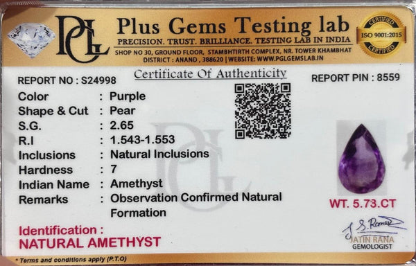 Natural Pear Amethyst