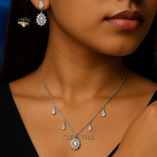 Silver Oval Halo Drops