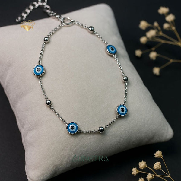 Evil Eye Silver Anklet
