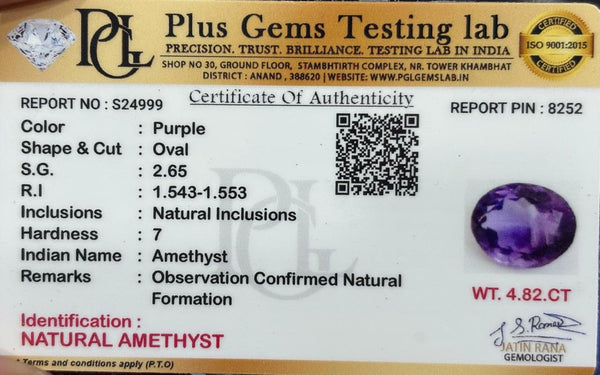Natural Oval Amethyst