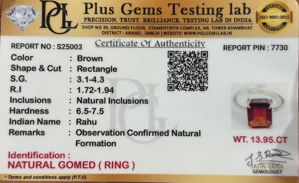 Power & Prosperity Gomed (Hessonite) Ring